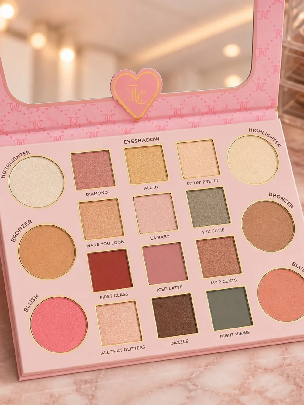 Juicy Couture Medium Makeup Palette Eyeshadow Blush Bronzer Mirror NWT